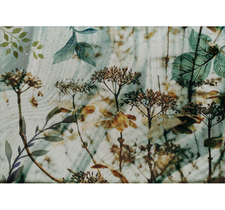 Mural de flores arreglo de hojas florales - TenVinilo