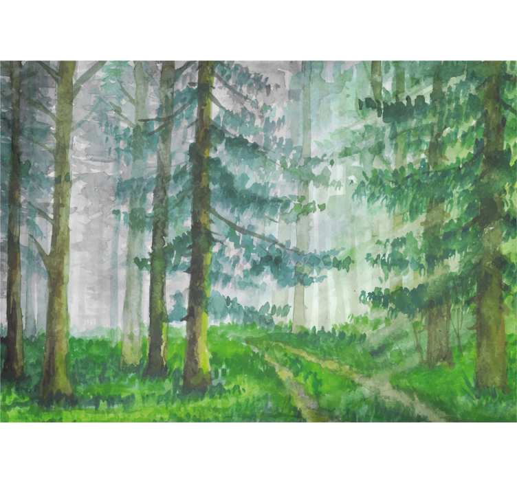 Mural de bosque detalle del sendero forestal - TenVinilo