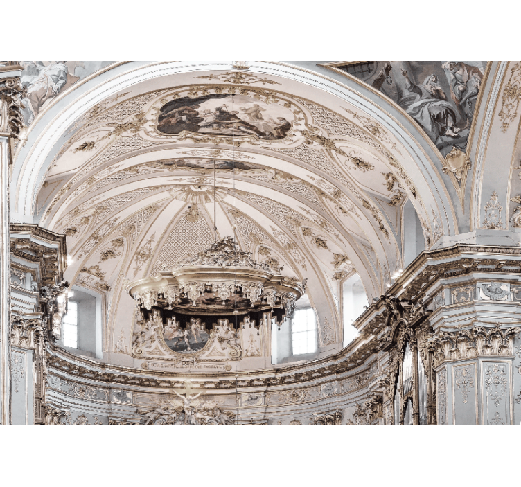 Mural arte clásico diseño de techo ornamental - TenVinilo