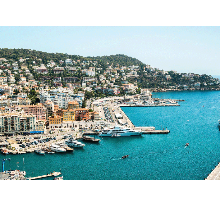 Mural ciudad vista de ciudad costera - TenVinilo