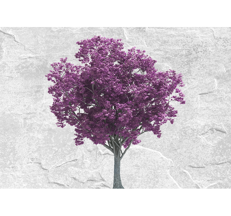 Mural de flores flores de árbol morado - TenVinilo