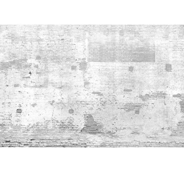 Fotomural imitación ladrillo viejo muro blanco - TenVinilo
