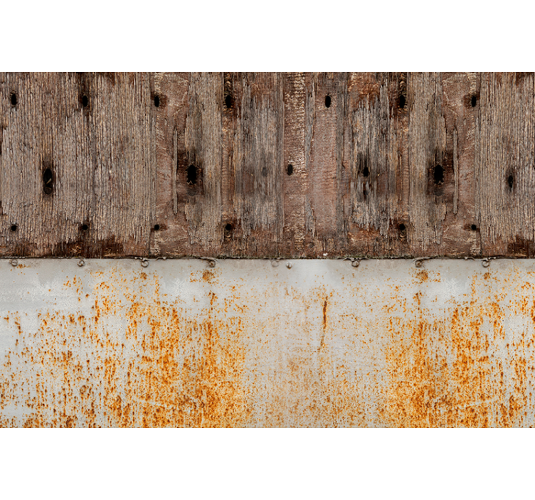 Fotomural texturas madera y metal desbastado - TenVinilo