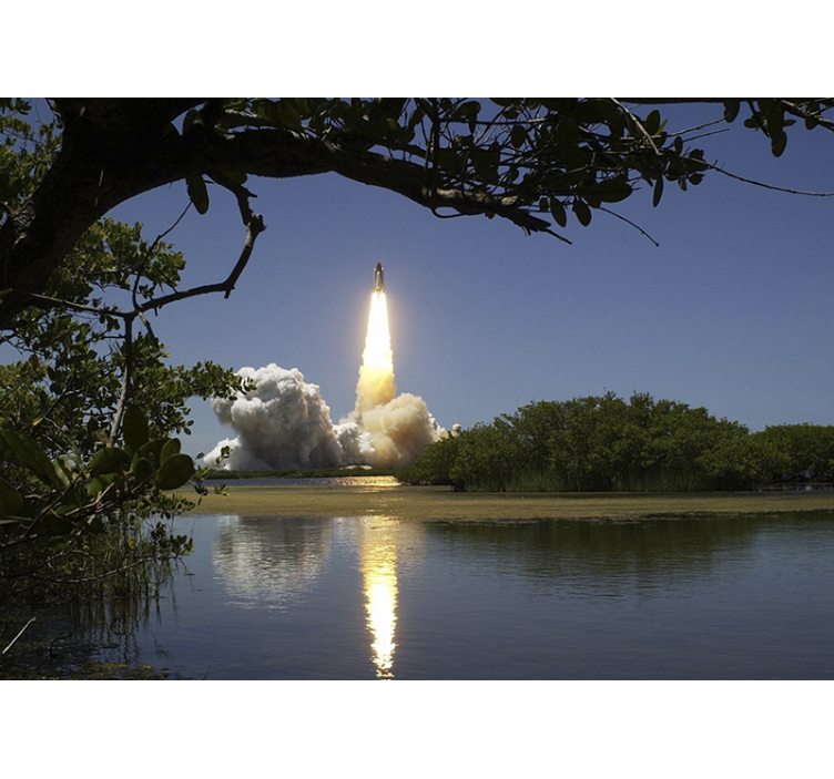 Fotomural pared abstracto cohete despegando - TenVinilo