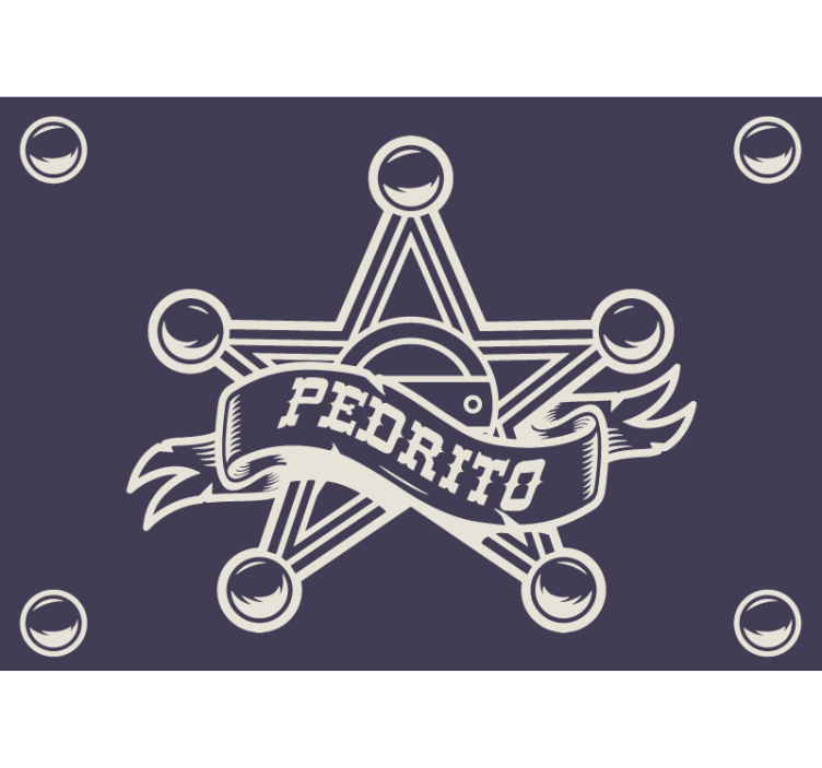 Mural infantil insignia de sheriff personalizada - TenVinilo