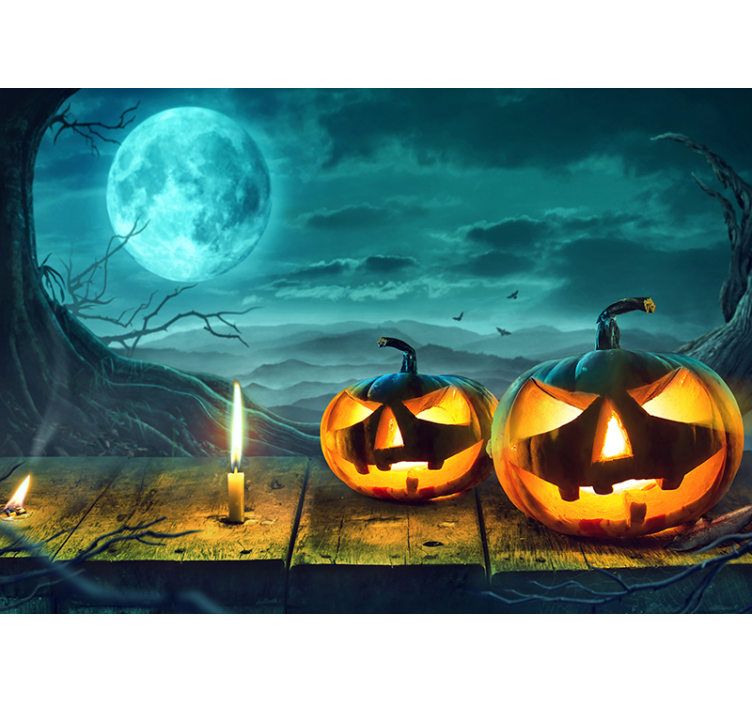 Fotomural 3D Halloween calabazas efecto real - TenVinilo