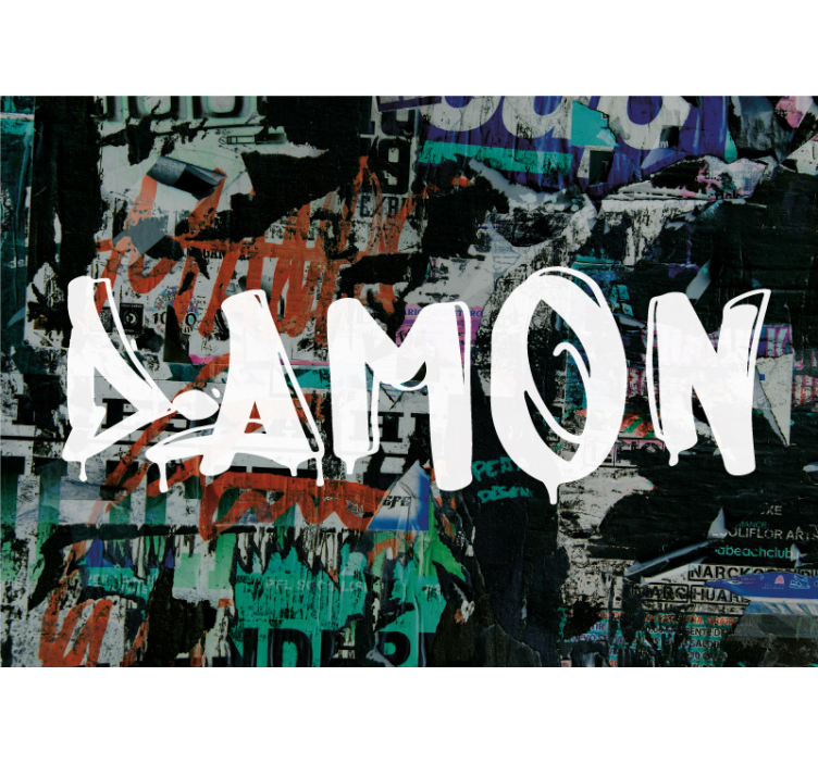 Mural graffiti arte urbano con plantillas - TenVinilo