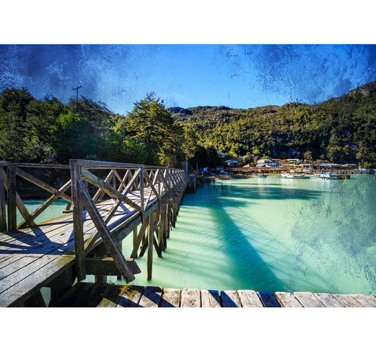 Mural de paisajes sendero costero escénico - TenVinilo