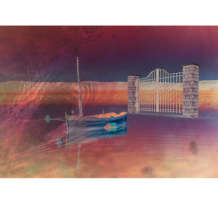 Mural de paisajes escena serena del lago - TenVinilo