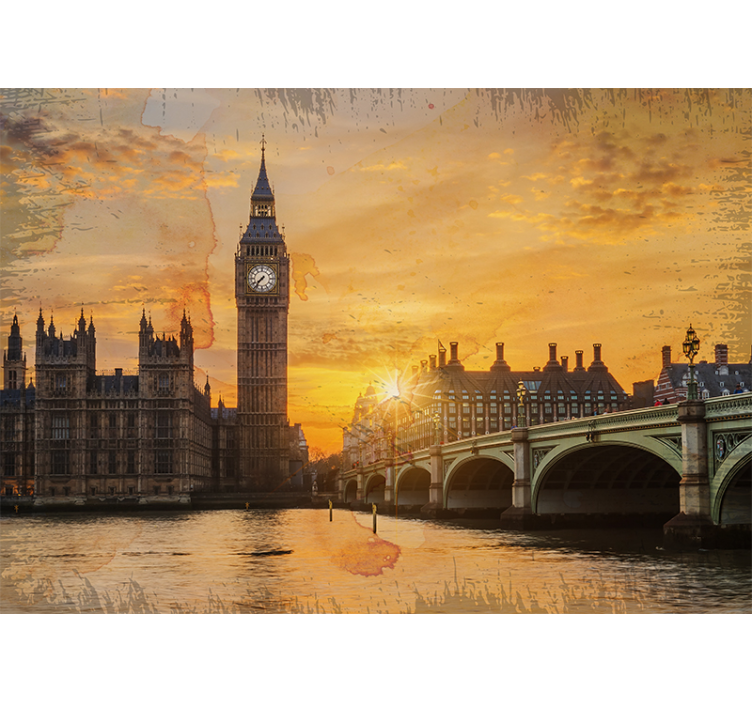 Mural de londres atardecer histórico en londres - TenVinilo