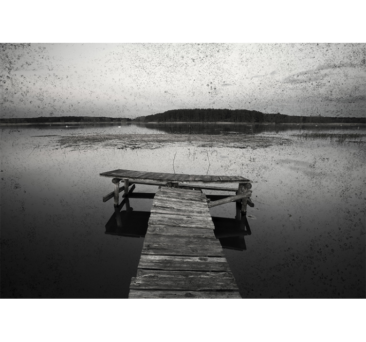 Mural de paisajes reflejos en el muelle escénico - TenVinilo