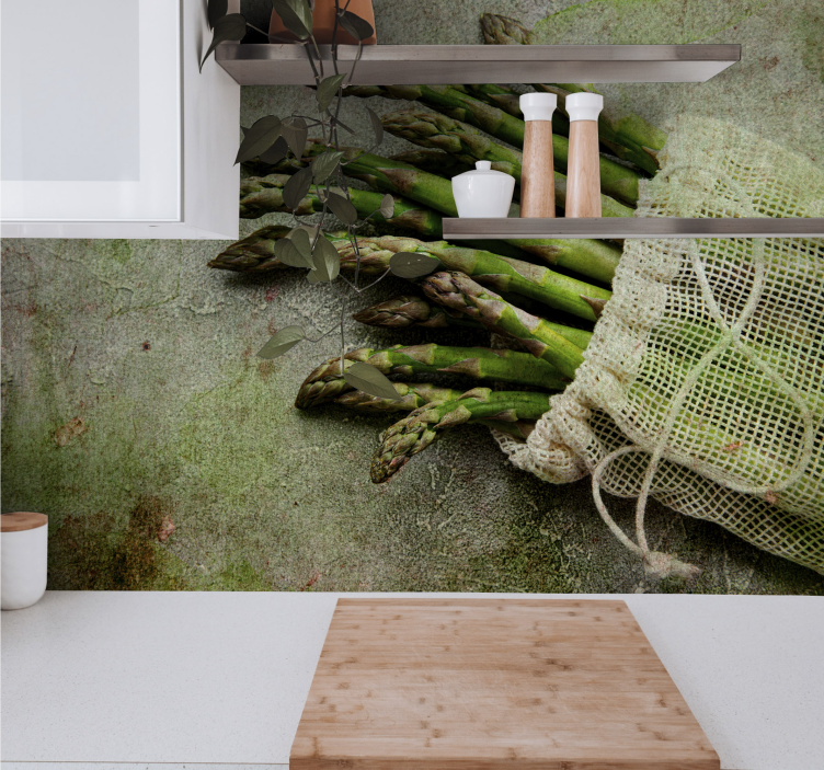 Mural de flores delicias de espárragos - TenVinilo