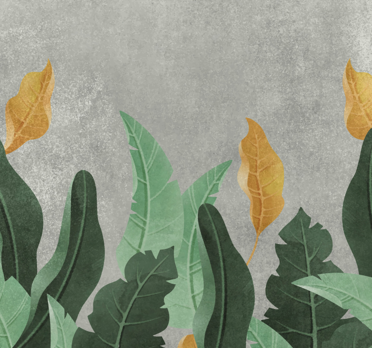 Fotomural salón las plantas en el concreto - TenVinilo