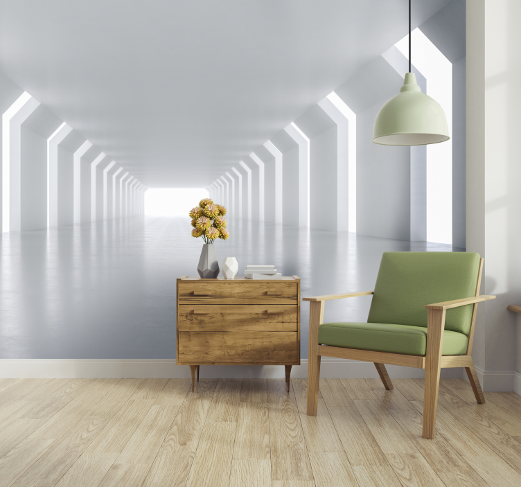 Fotomural 3D pasillo infinito - TenVinilo