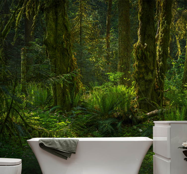 Fotomural de arboles Bosque verde místico - TenVinilo