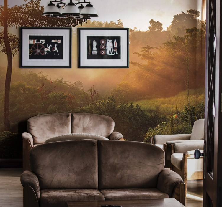 Fotomural de bosque Amanecer sobre la jungla - TenVinilo