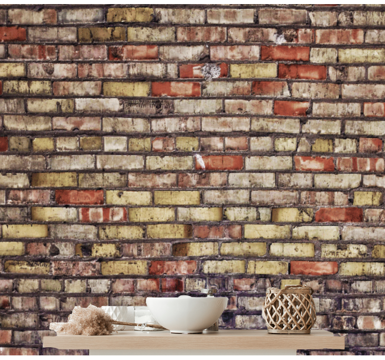 Fotomural imitación ladrillo Textura de ladrillo desordenado - TenVinilo