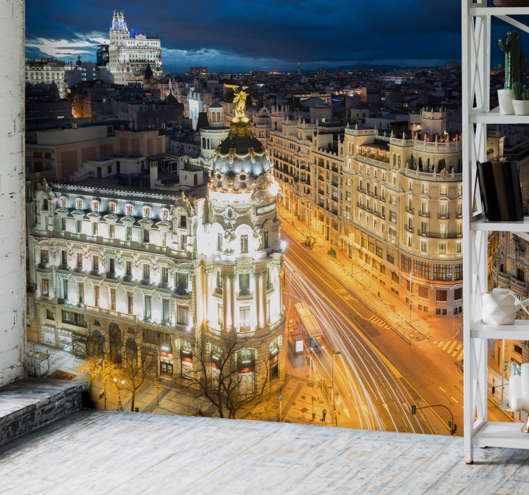 Fotomural madrid Gran vía de noche - TenVinilo