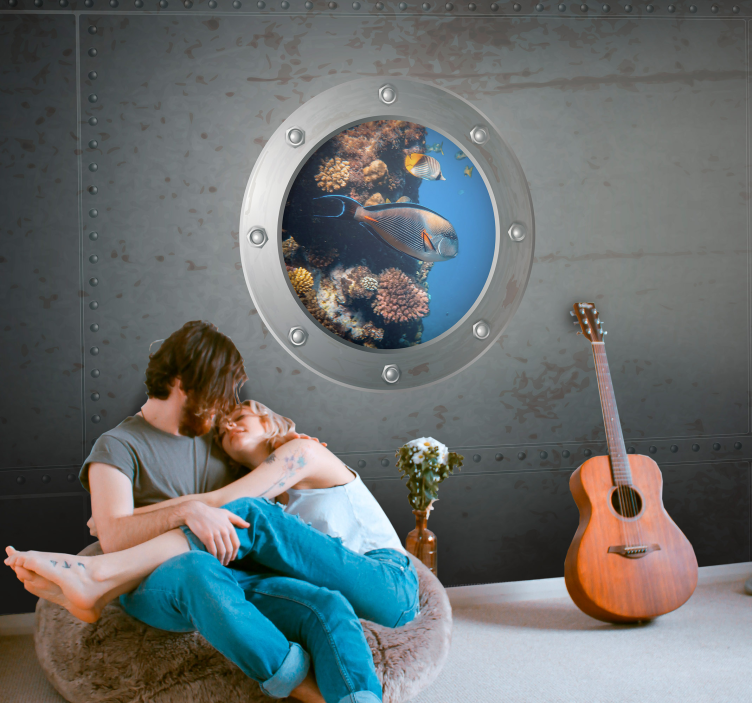 Mural para salón Fotomural efecto submarino - TenVinilo