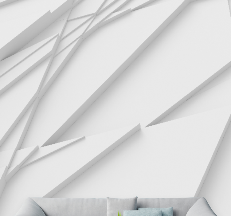 Mural abstracto de patrones geométricos superpuestos - TenVinilo