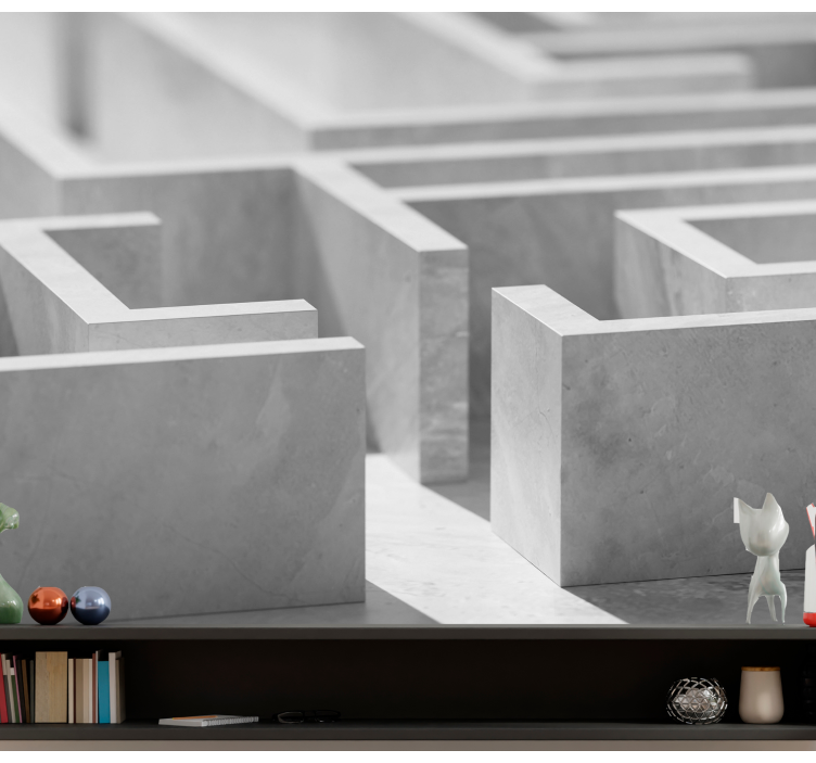 Mural abstracto detalles de la estructura del laberinto - TenVinilo