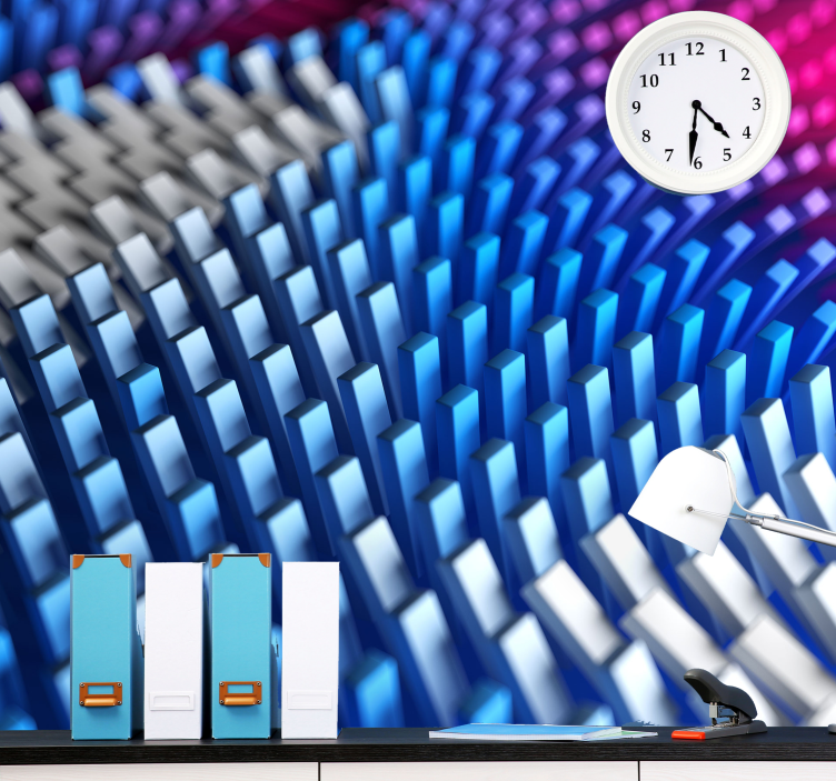 Mural abstracto olas geométricas texturizadas - TenVinilo