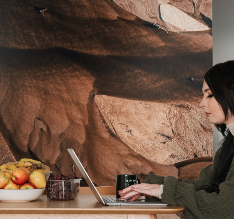 Mural abstracto patrones de arena texturizados - TenVinilo