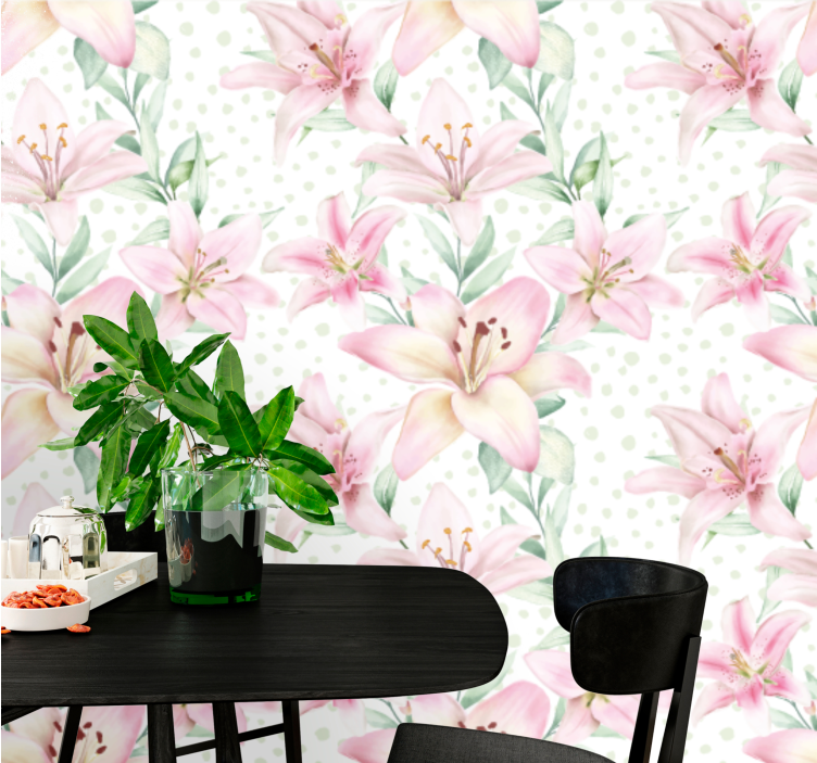 Mural amapolas lirio delicado floral - TenVinilo