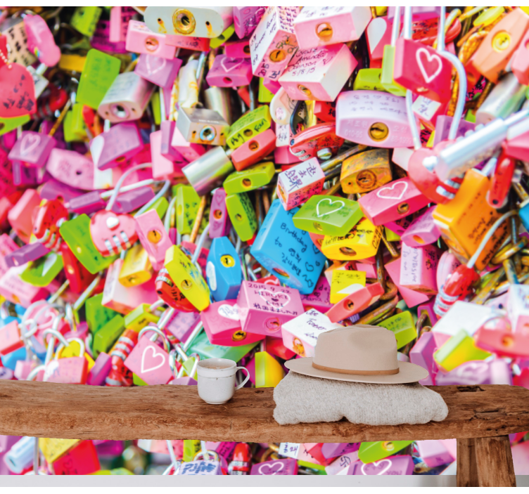 Fotomural arte urbano Candados de amor - TenVinilo