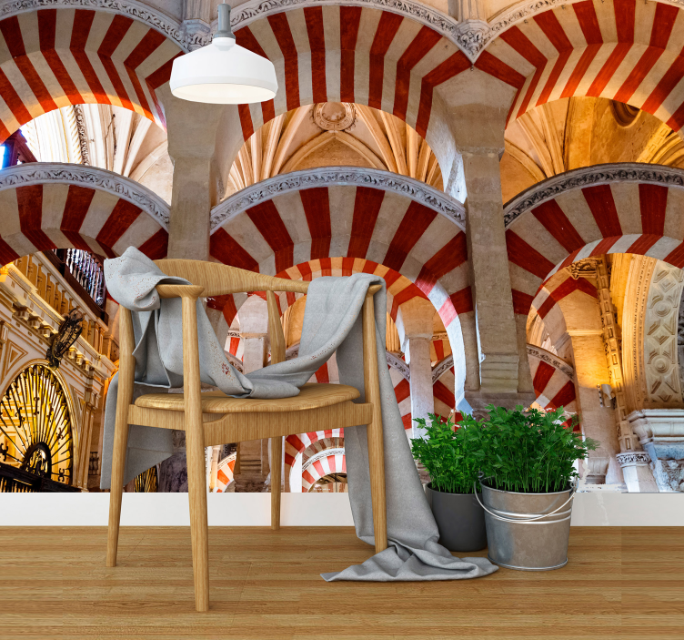 Mural ciudad arcos arquitectónicos - TenVinilo