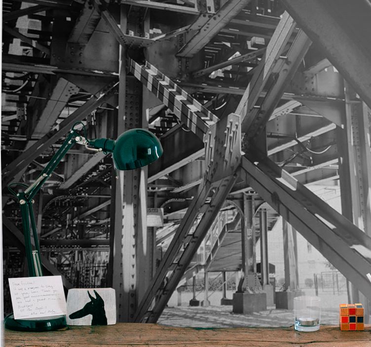 Mural ciudad diseño estructural urbano - TenVinilo