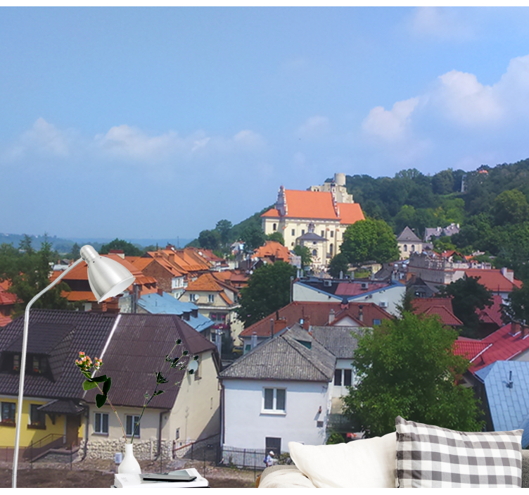 Mural ciudad encantador pueblo rural - TenVinilo