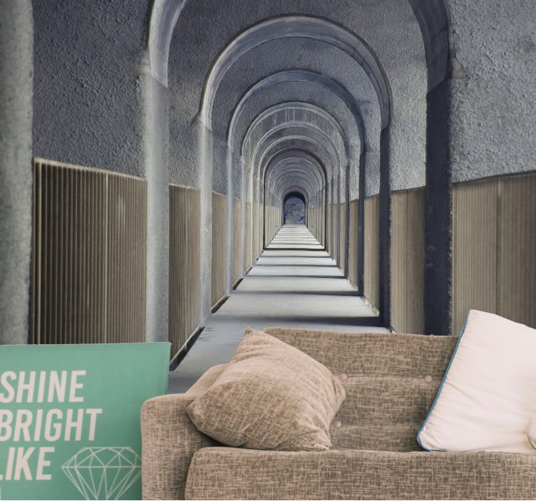 Fotomural 3D perspectiva de arco sin fin - TenVinilo