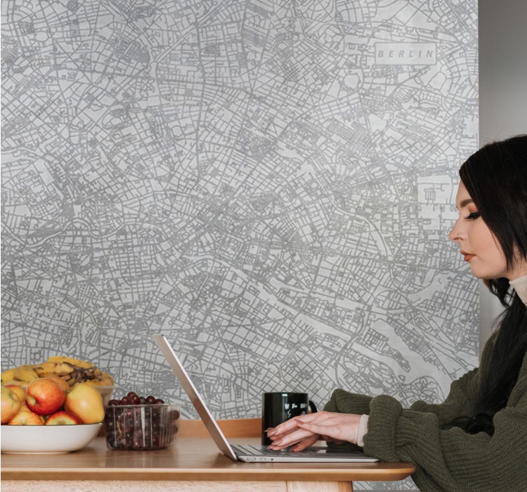 Mural de berlín mapa detallado de berlín - TenVinilo