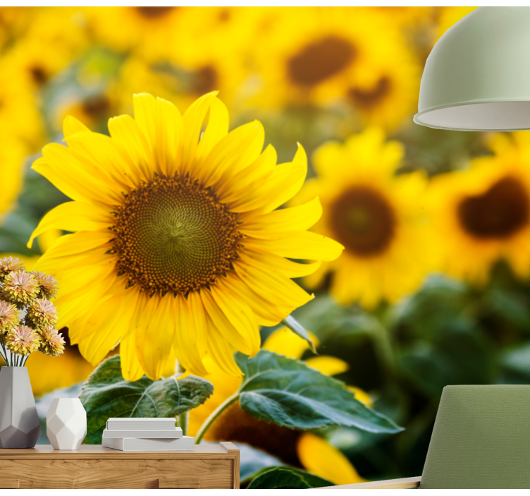 Mural de flores campo de girasoles en flor - TenVinilo