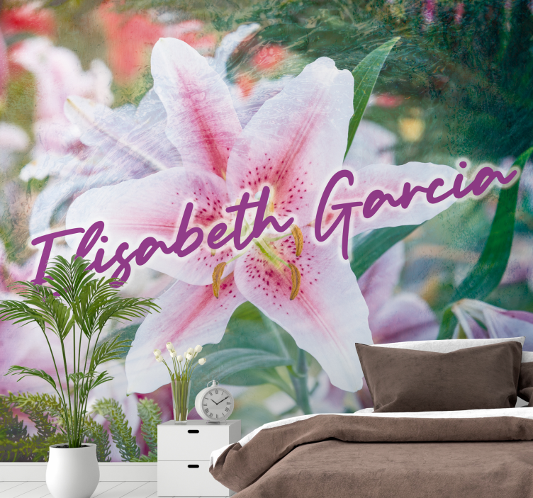 Mural de flores elegancia floral de lirio - TenVinilo