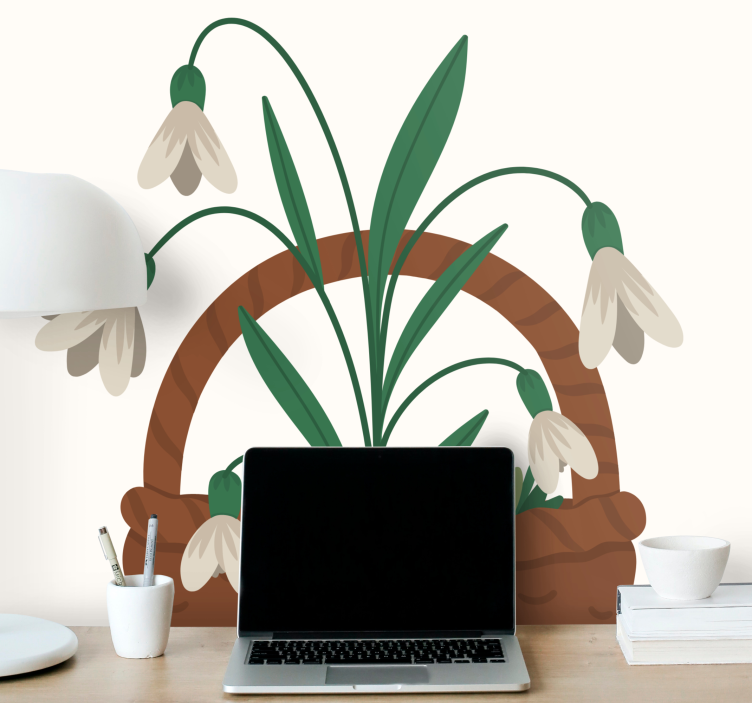 Mural de flores flores delicadas de campanilla - TenVinilo