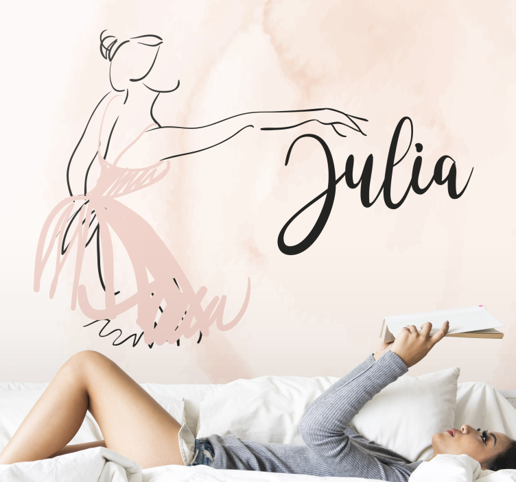 Mural de frases elegante figura de bailarina - TenVinilo