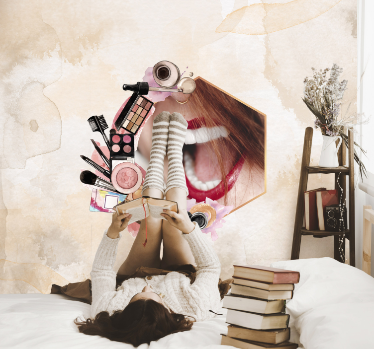 Mural de frases esenciales de belleza de moda - TenVinilo