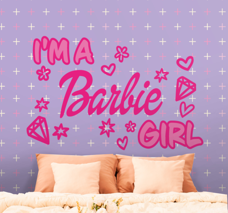 Mural de frases soy una chica barbie - TenVinilo