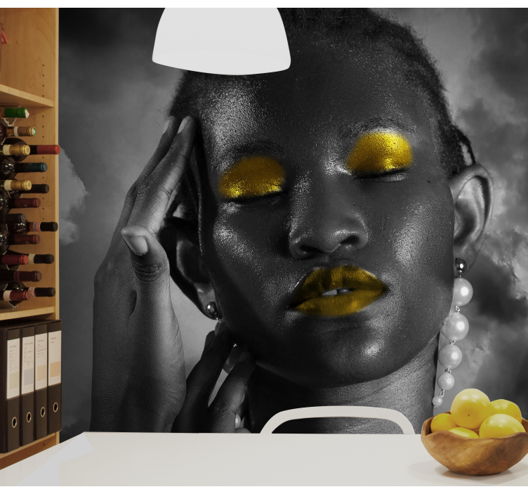 Mural de gente retrato de belleza impactante - TenVinilo