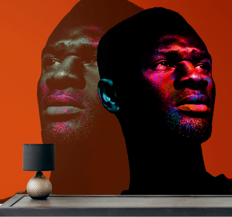 Mural de gente siluetas de retratos dinámicos - TenVinilo