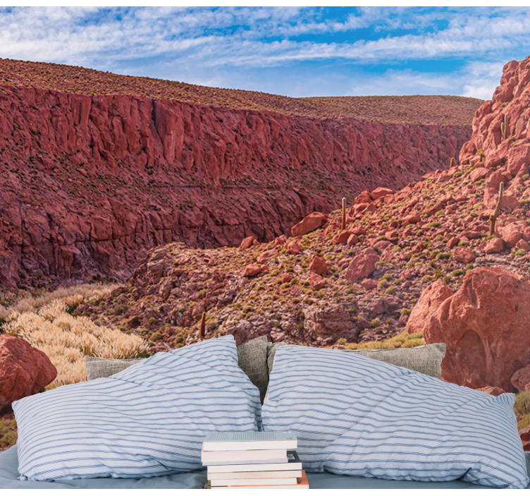 Mural de montañas paisaje desértico rojo - TenVinilo