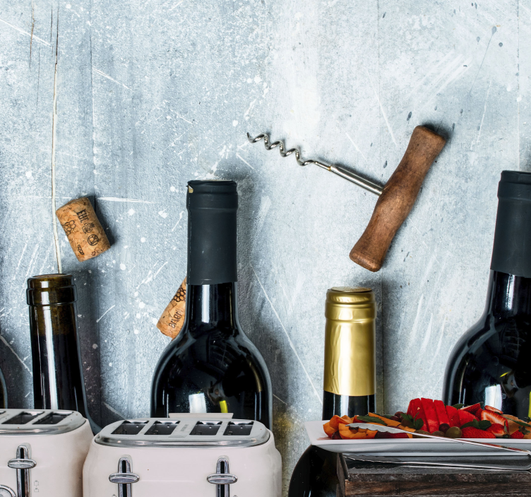 Mural de música arreglo de botellas de vino - TenVinilo