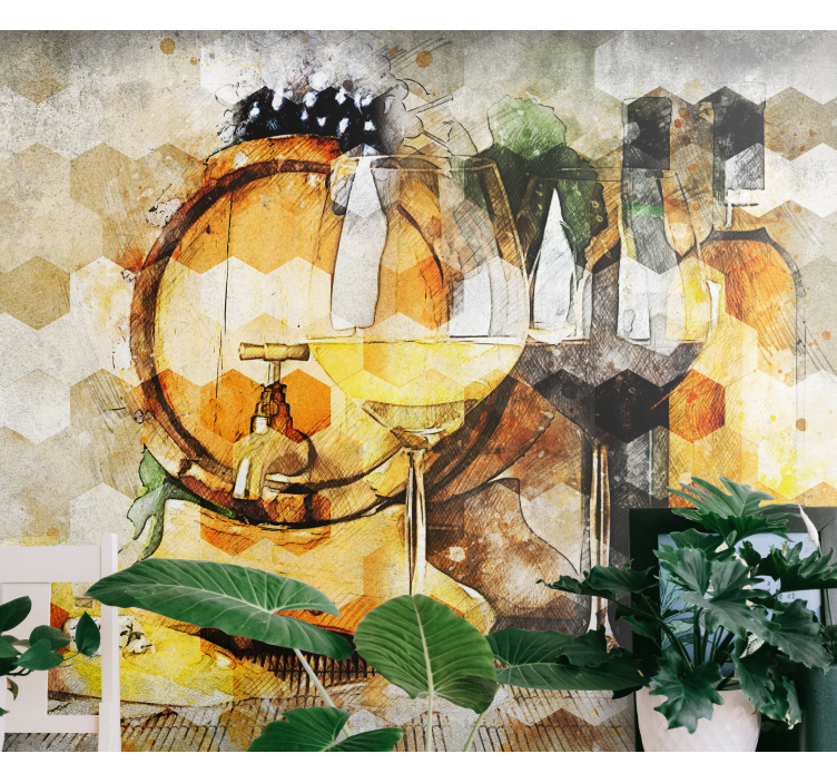 Mural de música arte en barril de vino - TenVinilo
