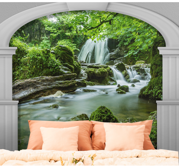 Mural de naturaleza escena de cascada suave - TenVinilo