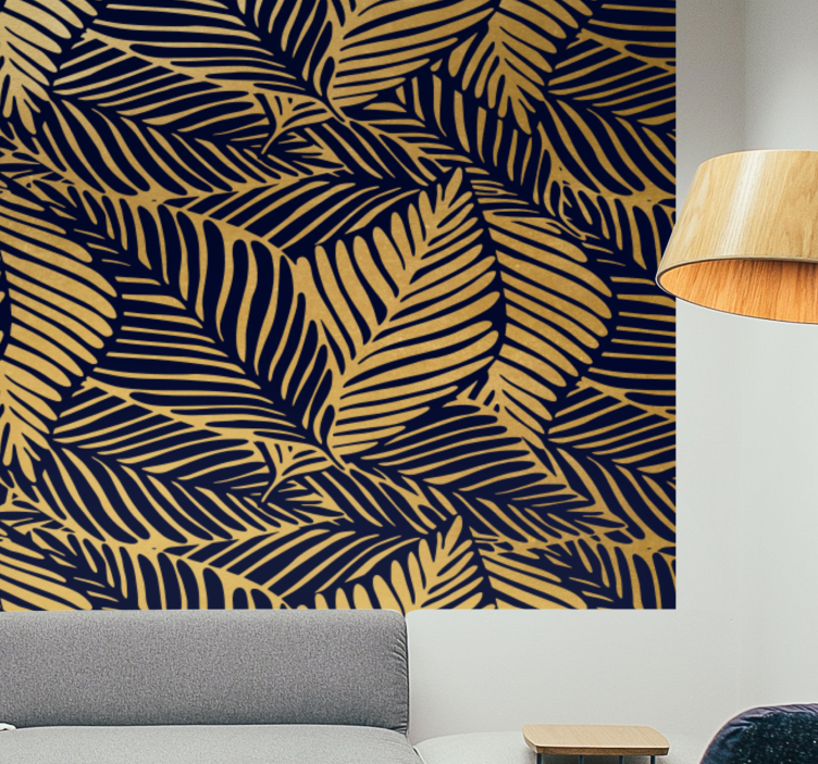 Mural de naturaleza patrones de hojas detallados - TenVinilo