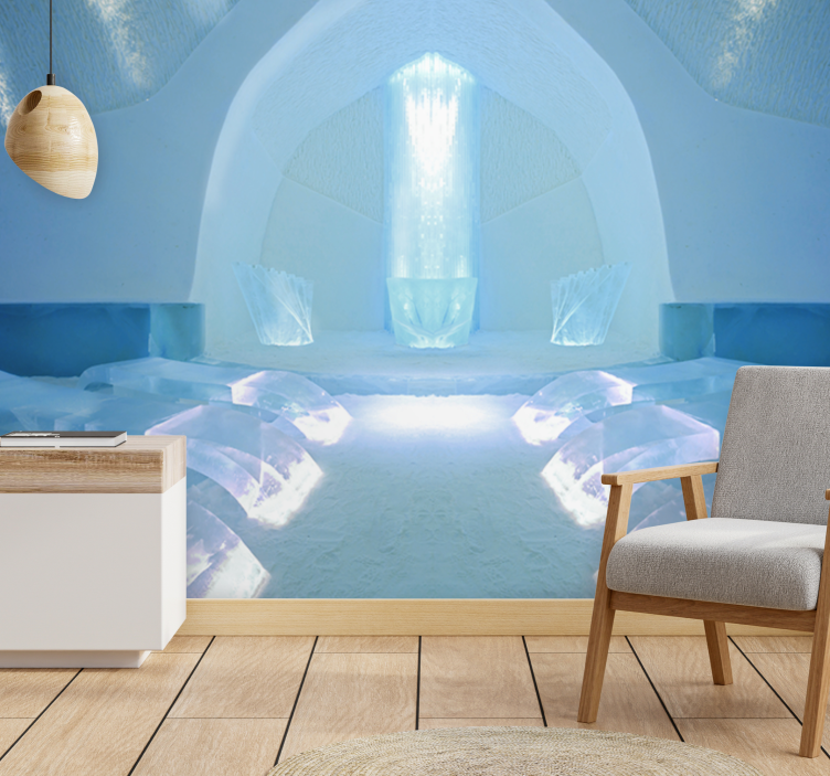 Mural de naturaleza santuario de cristales de hielo - TenVinilo