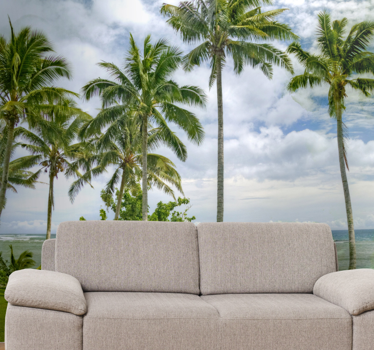 Mural de naturaleza vista de palmas tropicales - TenVinilo