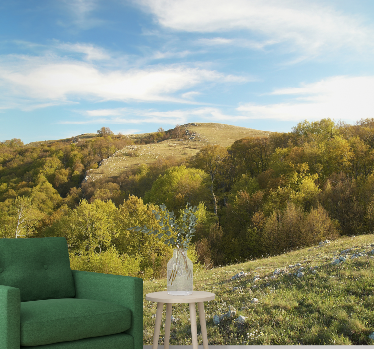 Mural de paisajes paisaje de colinas onduladas - TenVinilo